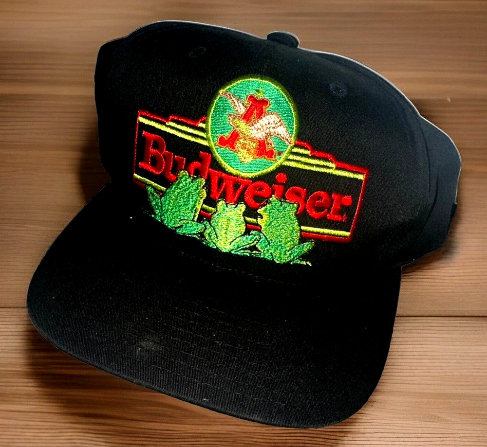 Rare Vintage 1994 Budweiser Snapback 3 Frogs Embroidered Hat Snapback